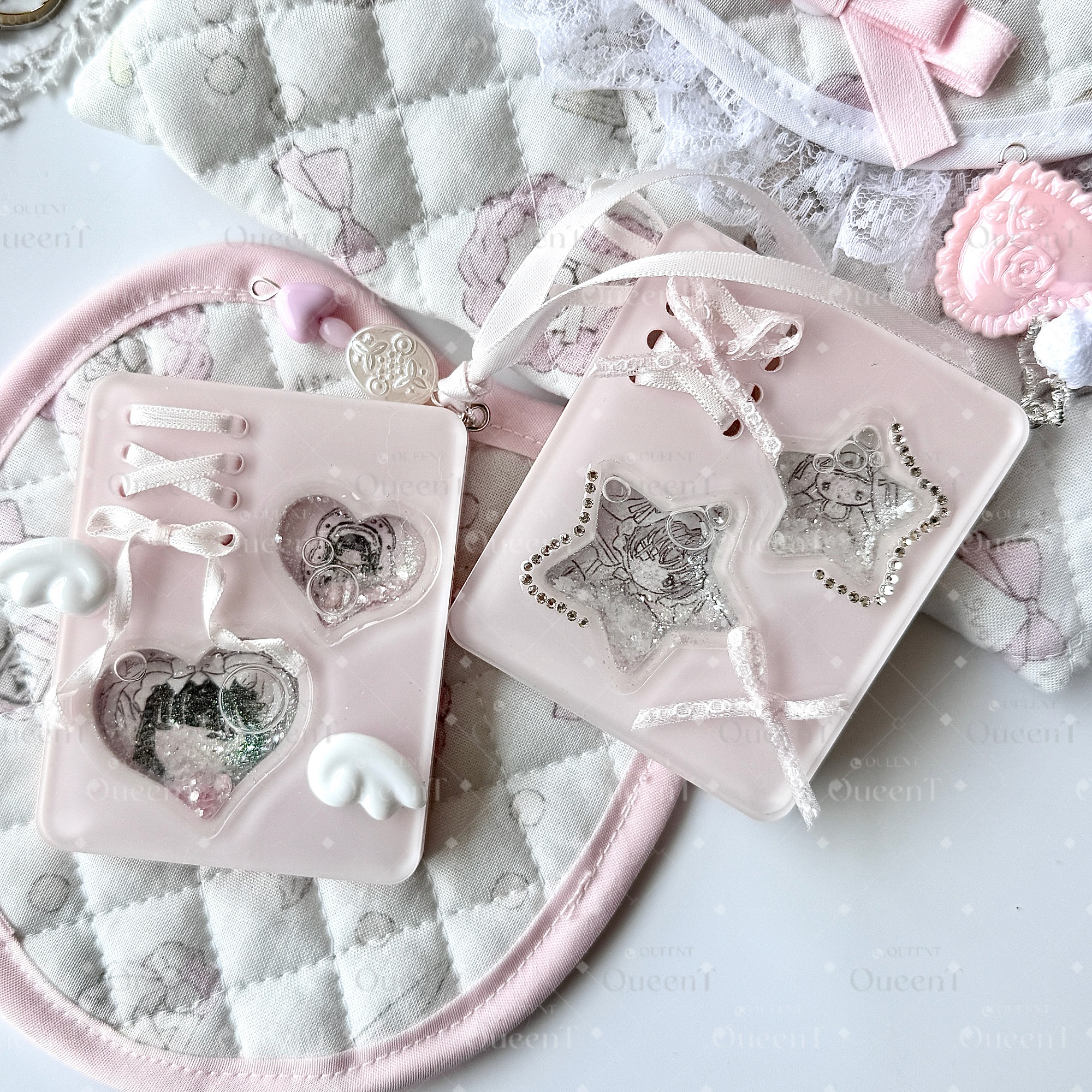 爱心星星绑带框滴胶流沙模具