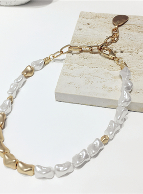 异形仿珍珠小众轻奢欧美短项链