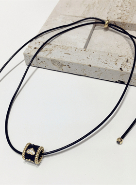 立体爱心桃心形花朵可调节项链