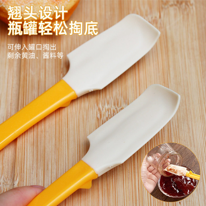 多功能硅胶果酱刮刀弯头搅拌棒便利清洁瓶底开罐器家用烘焙抹刀