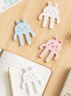 可爱卡通兔书册夹平摊分页夹创意学生书签琴谱夹乐谱夹文具礼品夹