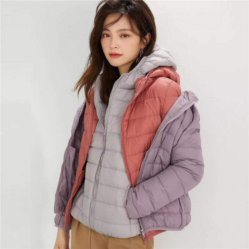 羽绒服女装轻薄薄款外套2025年新款开衫轻便型短款冬女款羽绒大码