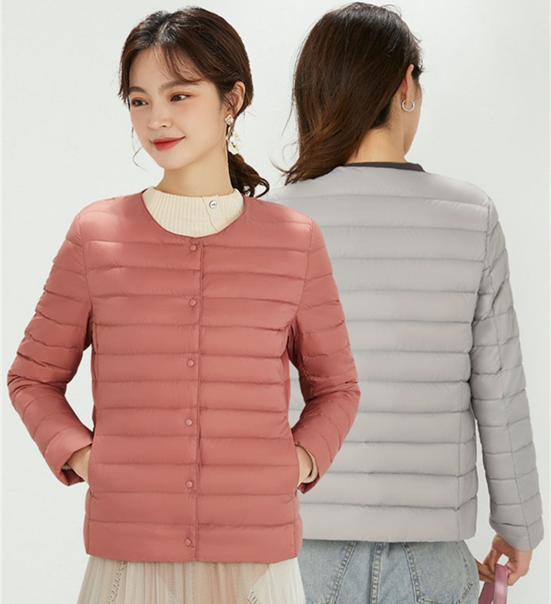 轻薄羽绒服女圆领内胆内搭外套