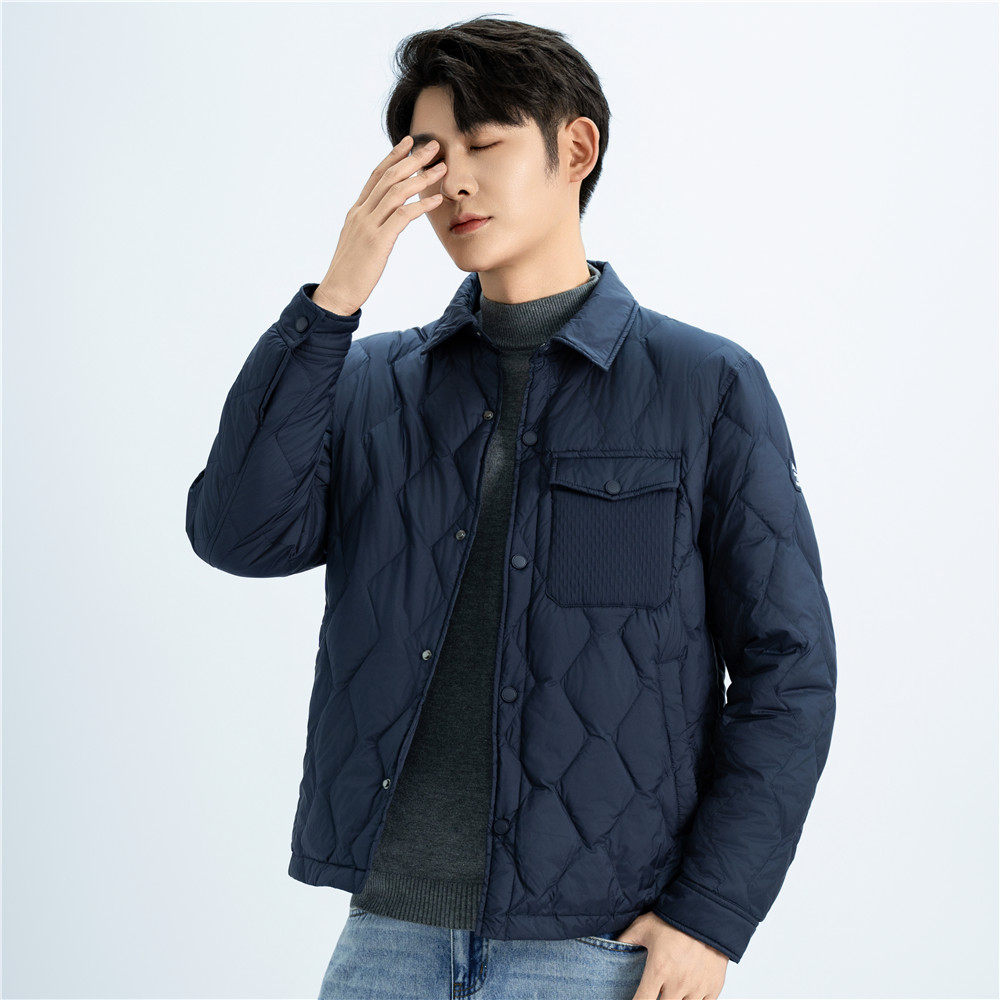 男士轻薄羽绒服冬季外套翻领夹克