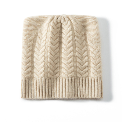 秋冬新款100%纯山羊绒加厚帽