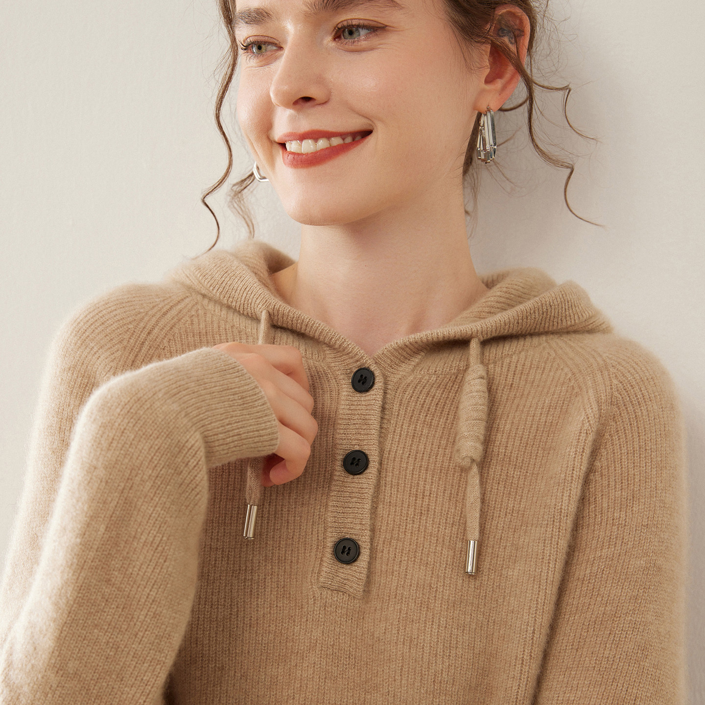 秋冬新款100%纯山羊绒衫女连帽卫衣宽松纯色套头毛衣针织衫打底衫,女装/女士精品,羊绒衫,淘宝优惠券,粉丝福利购,淘宝优惠卷