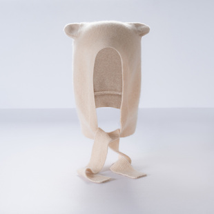 儿童款~100%纯山羊绒帽子休闲男童女童可爱猫耳保暖针织护耳帽