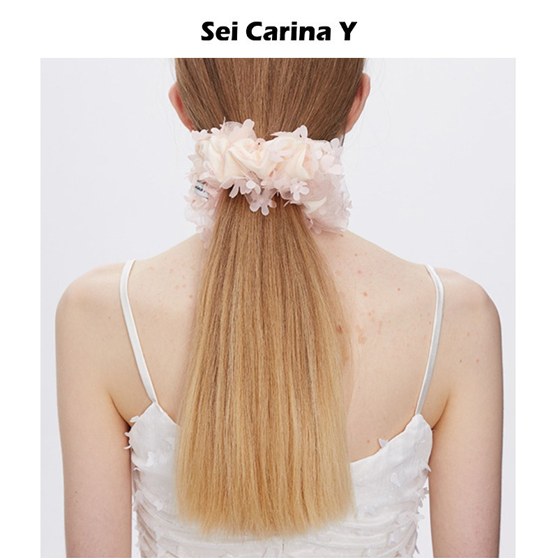 Sei Carina Y花瓣双层发圈宣璐同款扎马尾发绳网红发饰女可爱百搭