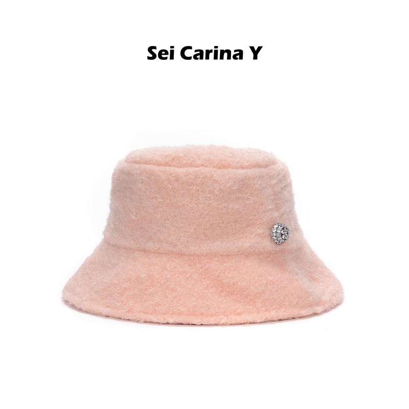 SeiCarinaY加厚毛呢钻扣渔夫帽