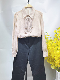 【欧S蒂文】时尚通勤法式飘带衬衣设计感小众精致优雅气质年货节