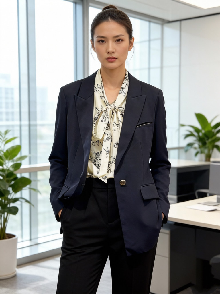 年货节尤西子2026春时尚小码黑色西装外套 修身显瘦气质优雅干练