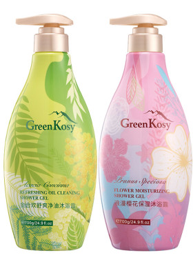 绿色溪谷沐浴露700ml樱花保湿沐浴乳液谷金合欢舒爽净油沐浴露