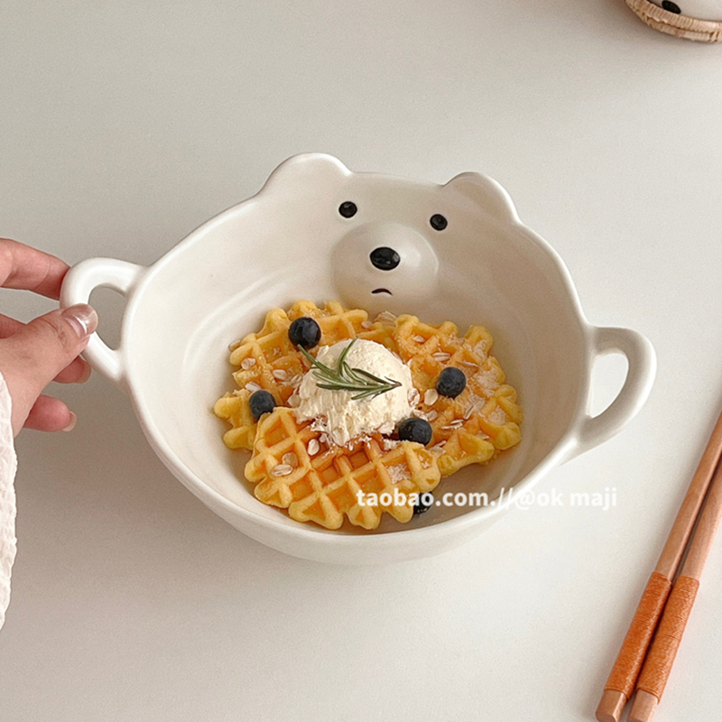 韩国ins可爱小猪泡面碗早