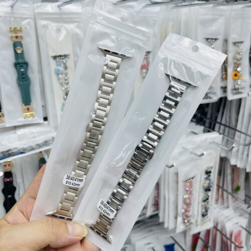 【华强北优选】蓝气球工字女款适用iwatch10手表s987不锈钢表腕带