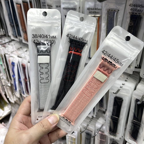 适用苹果s9876尼龙魔术贴iwatch11华强北CD12Max表带HK11ProZ手腕