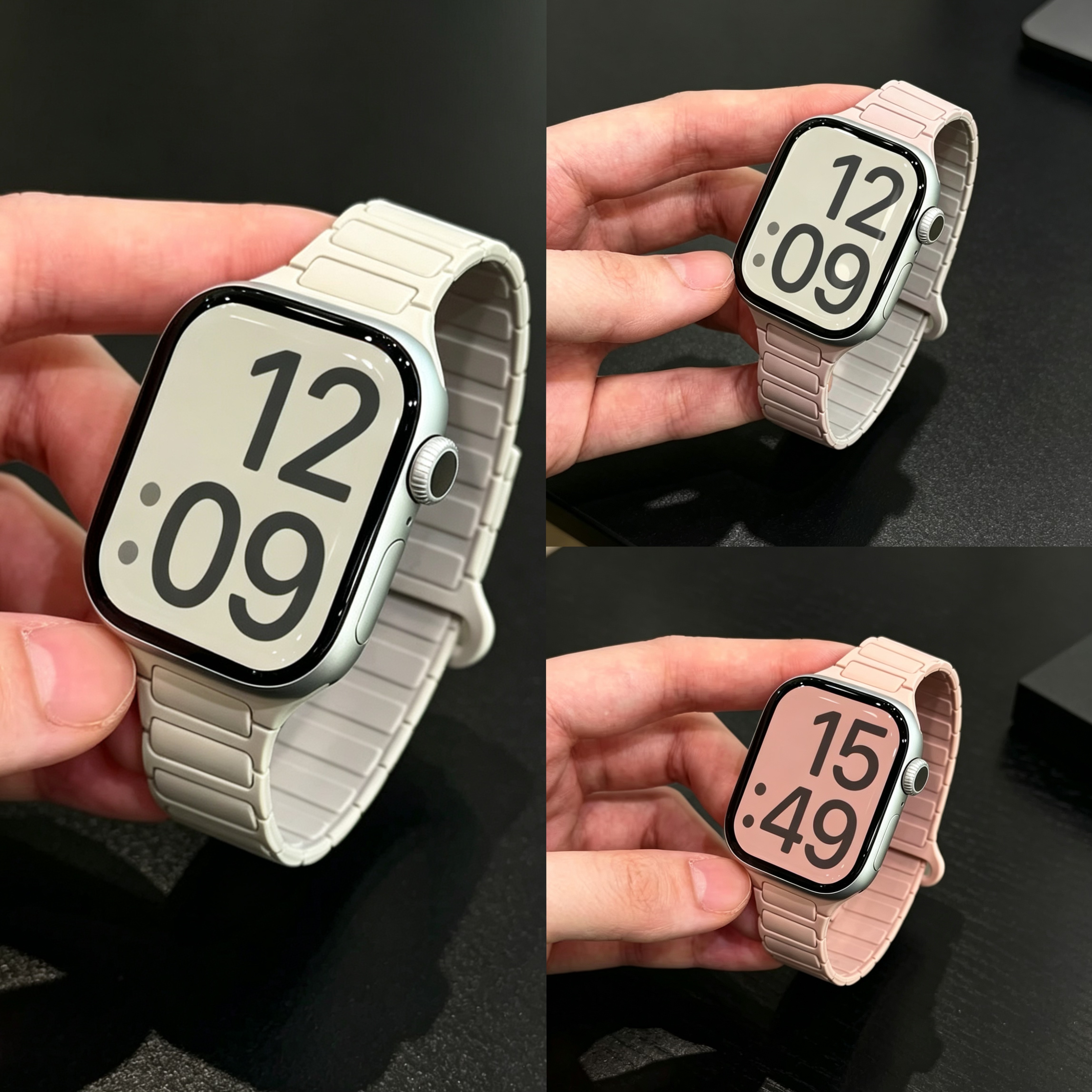 适用小手腕35MM苹果S11手表带APPLEWATCH10华强北12Max硅胶磁吸SE