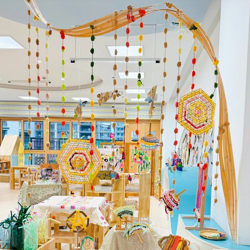 幼儿园编织区域吊饰环创大班美工区隔断挂饰毛线diy制作材料毛线