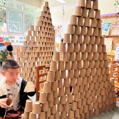 建构区材料幼儿园低结构大班纸杯区域手工辅助区角搭建美工区投放 - 封面