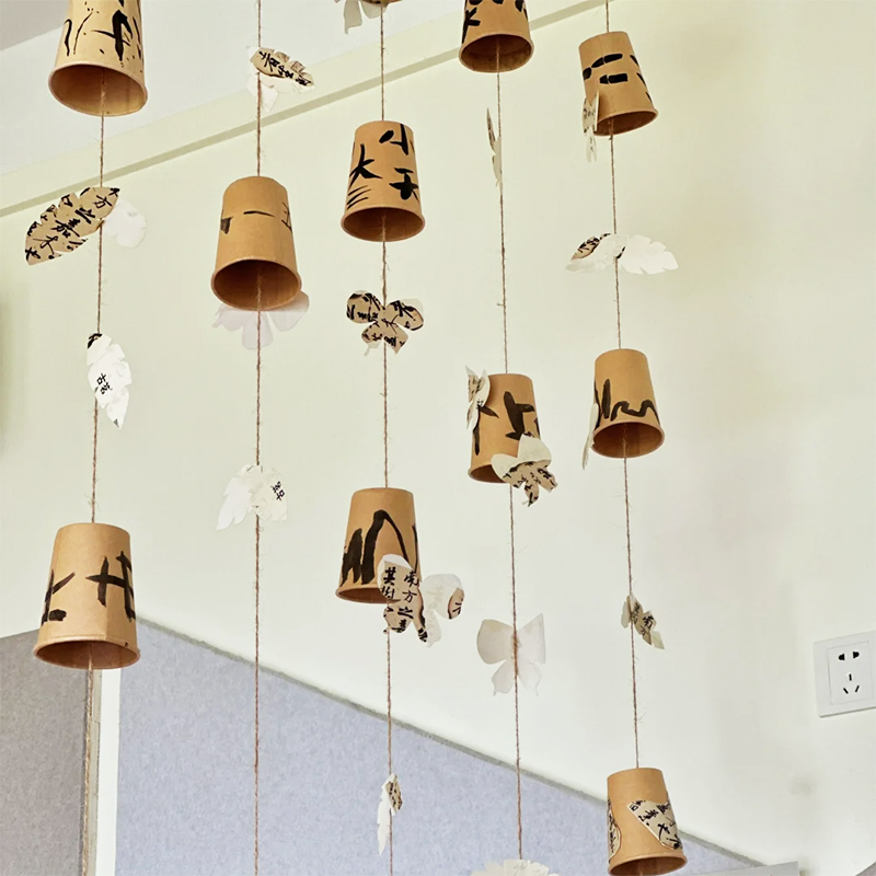 幼儿园新中式书法风铃吊饰装饰