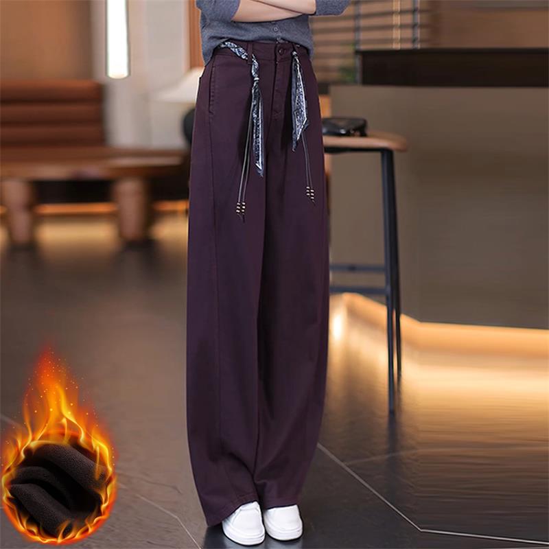 天丝棉牛仔弯刀裤女高腰显瘦长裤