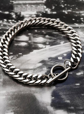 欧美朋克风钛钢粗款手链