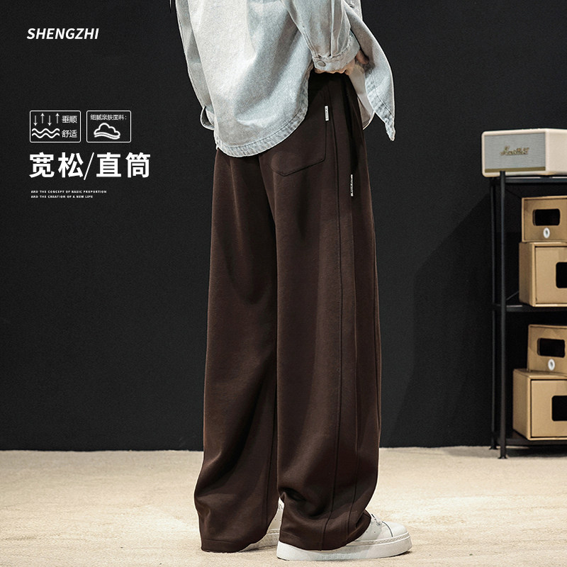 弯刀休闲裤子男士夏季青少年男生香蕉卫裤2026新款阔腿春季直筒裤