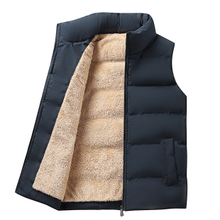 男士背心马甲上衣领坎肩外穿款秋冬季夹羽绒棉男装外穿