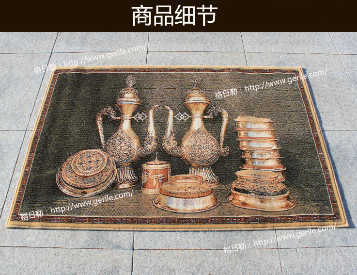 新款蒙古纯羊毛编织立体挂毯蒙古族生活奶酒壶餐厅特色饭店装饰