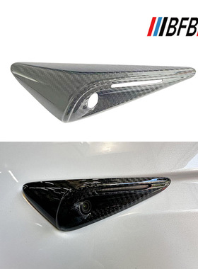 适用于22款特斯拉Model X碳纤维翼子板转向灯框 叶子板摄像头盖壳