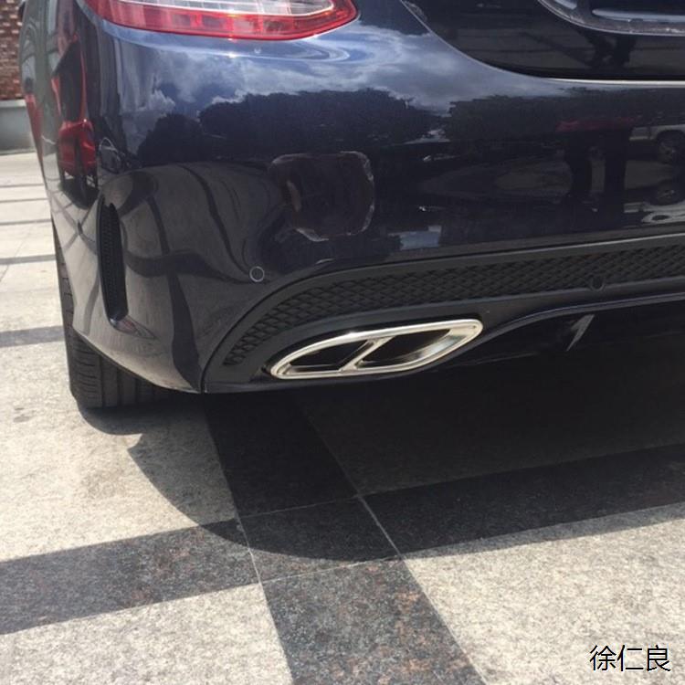 适用宾士A级 C级 E级 GLC GLA CLA GLE 不锈钢四出尾喉第三代改装
