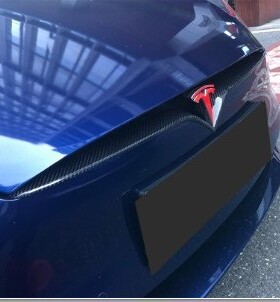 适用于14-22 Tesla特斯拉model S碳纤维前唇中网饰条框 干碳前唇