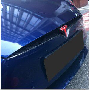 适用于14-22 Tesla特斯拉model S碳纤维前唇中网饰条框 干碳前唇