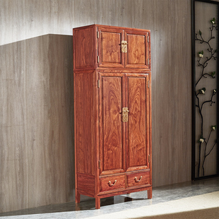 红木衣柜新中式 刺猬紫檀顶箱柜花梨木家用卧室组合衣橱小衣柜家具