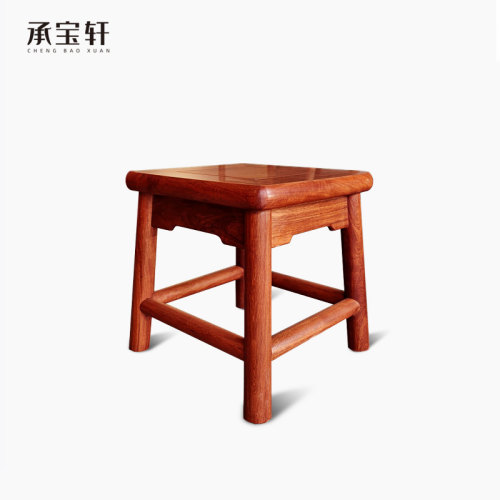 缅花方凳红木家具大果紫檀承宝轩