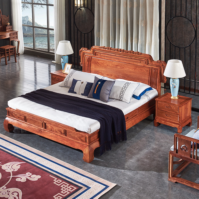 红木大床刺猬紫檀承宝轩