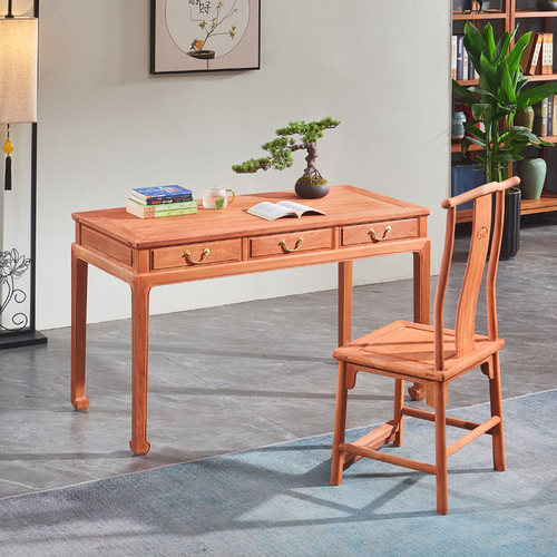 缅甸花梨书桌红木家具中式