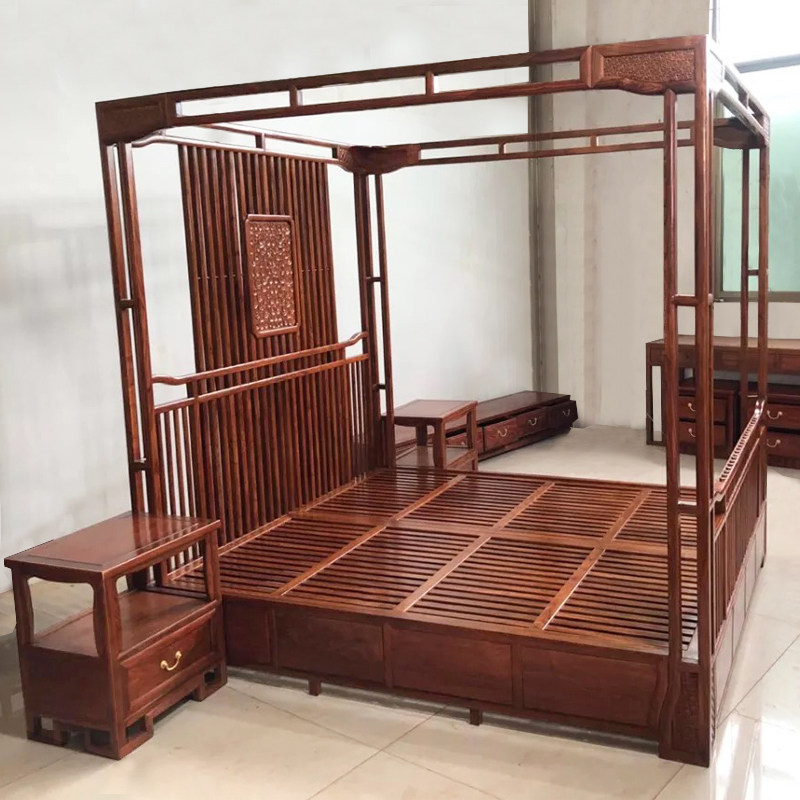 红木架子床刺猬紫檀承宝轩