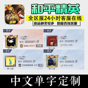 和平精英吃鸡纯单字中文id一字无冻结自备改名卡 定制设计