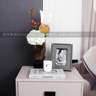 客厅卧室样板间桌面摆件床头柜拼接相框茶几花艺玻璃花瓶装 饰道具