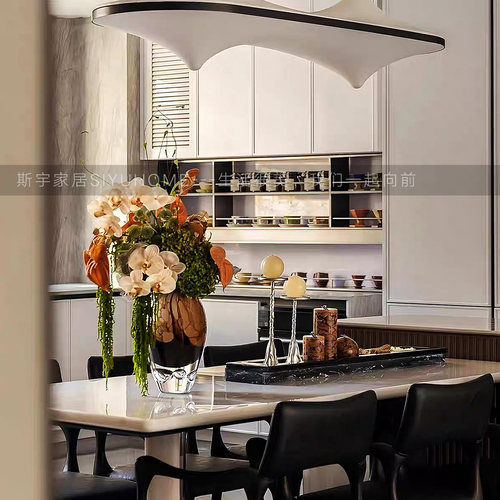 餐厅餐桌花艺托盘装饰品摆件组合