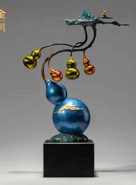 铜金岁月黄铜摆件新中式