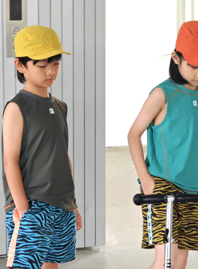 ppapa速干冰感轻薄儿童背心夏季2025新款男童无袖T恤简约户外上衣