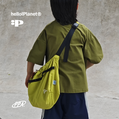 ppapa 现货格子夏季宽松网眼透气薄款斜挎包户外运动儿童