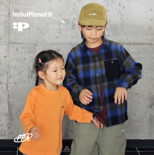 现ppapa 日系格仔格子抓毛拉毛长袖儿童衬衫中性中大童 1013052