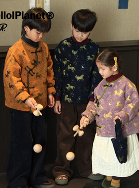 ppapa 提花过年服年款儿童夹棉保暖男女童长袖外套棉衣 1013186