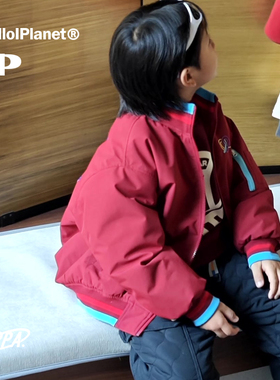 ppapa 吉祥蛇廓形宽松棒球服冬款长袖棉衣风衣夹棉棉服 1013067