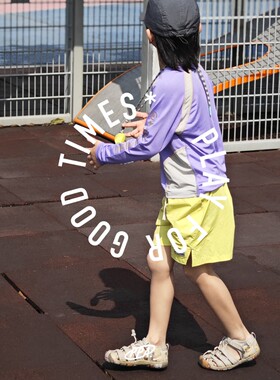 ppapa 缤纷速干沙滩短裤净色薄款宽松中大童速干裤