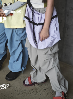 ppapa2025春夏儿童冲锋裤休闲长裤男女童装防蚊透气工装裤 713118