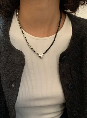 waki同款不对称设计斑点石项链