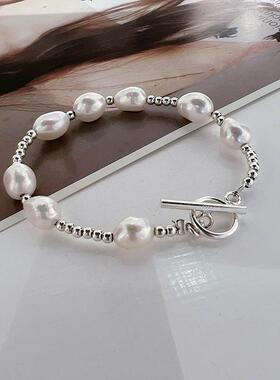 轻奢珍珠钛钢OT扣学院风手链